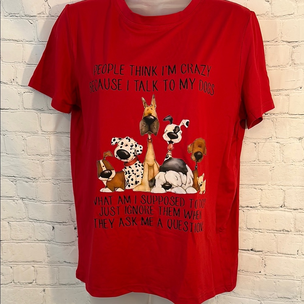 Red Dog Funny Graphic T-Shirt NWT